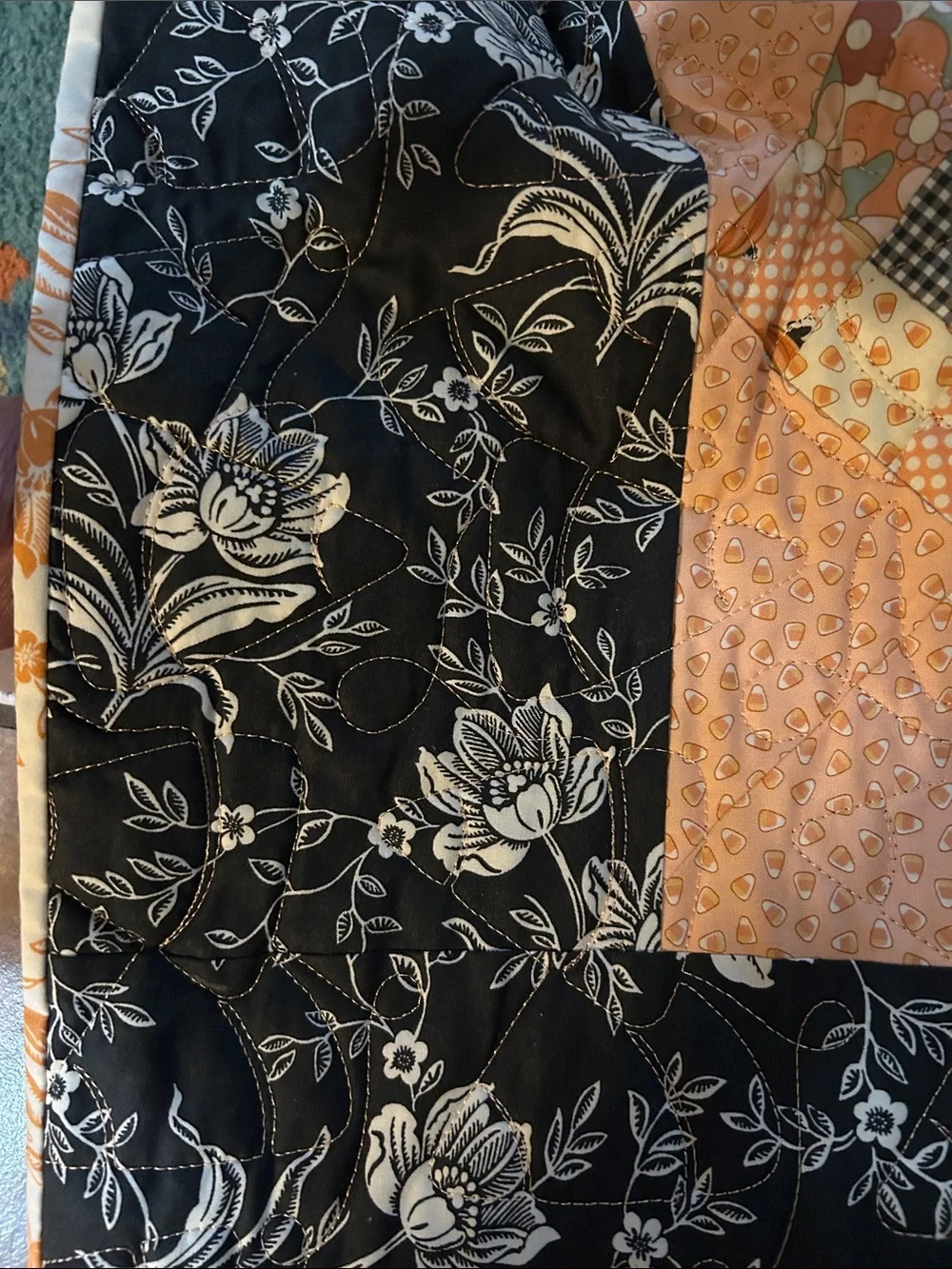 ONE OF A KIND -HANDCRAFTED Quilt CandyCorn Motif